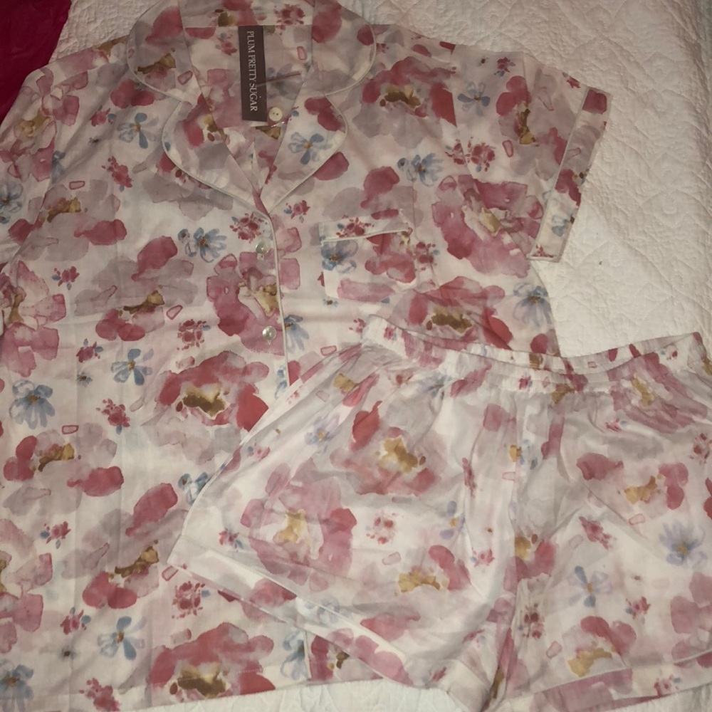 Plum Pretty Sugar PJ Shortie Set NWT